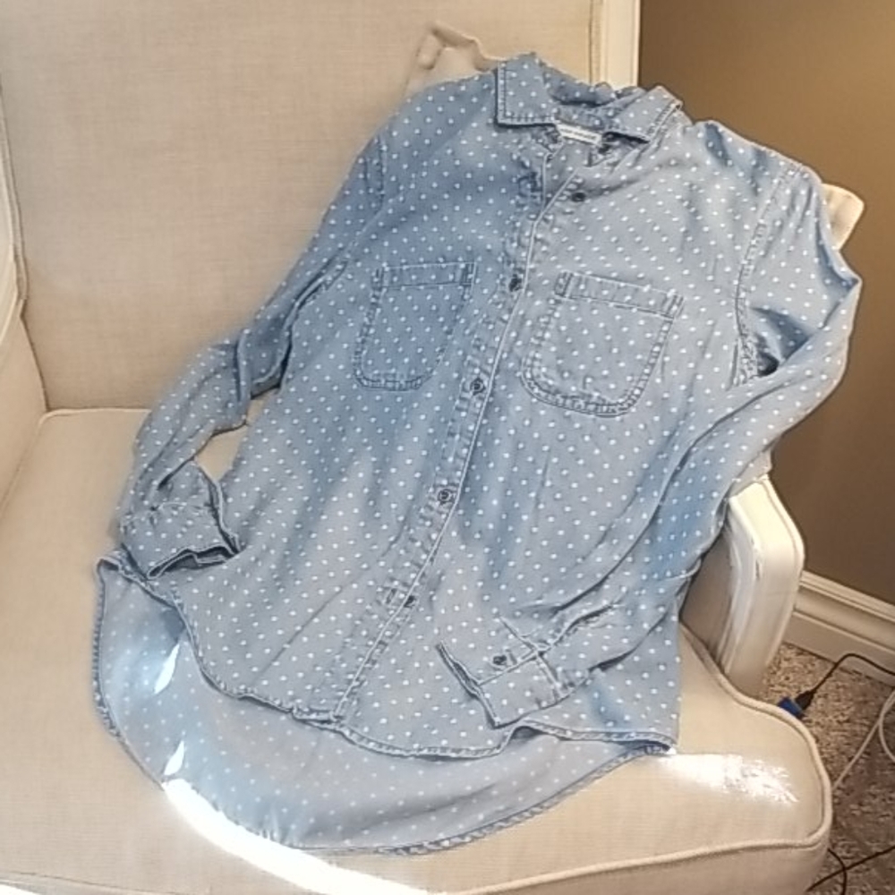 Standard Grace light denim with pokadots